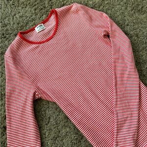 Cotton On Red and White Striped Long Sleeve Tee